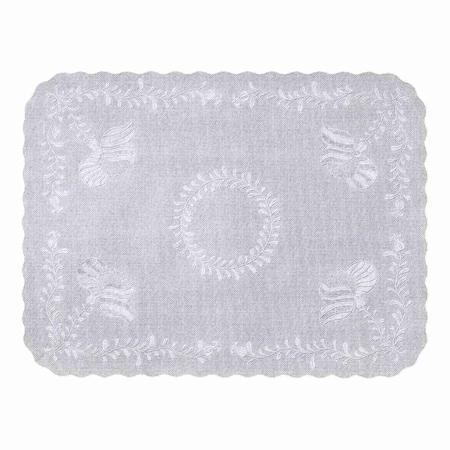 Brooklace 12.75" x 16.75" Anniversary Embossed White Paper Traymats PK 1000 PK TC8704471